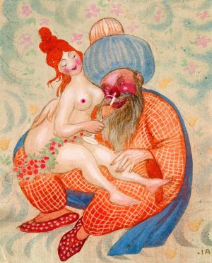 The Turk in Paradise by Ivar Arosenius Oil Painting