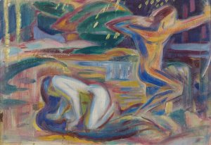 Pre-study for the War by J.A.G. Acke Oil Painting