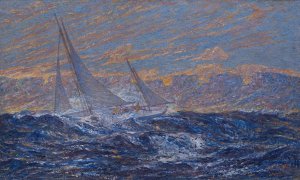 Seascape by J.A.G. Acke Oil Painting