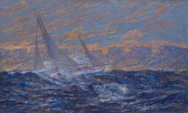 Seascape  by J.A.G. Acke - Hand-Painted Oil Painting Reproduction