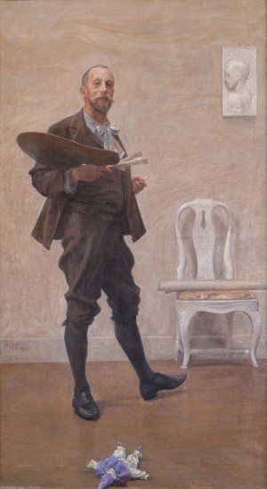 Self-Portrait by J.A.G. Acke Oil Painting