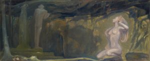 Sketch for The Forest Temple by J.A.G. Acke Oil Painting