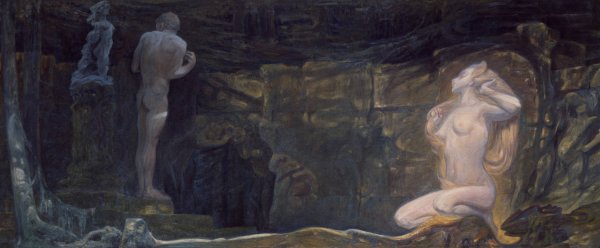 The Forest Temple  by J.A.G. Acke - Hand-Painted Oil Painting Reproduction