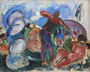 Composition by J.A. Jerichau Oil Painting
