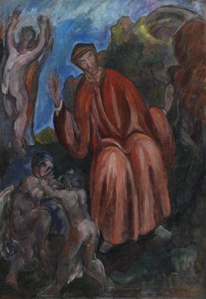 Dante. Prophets, Opus I by J.A. Jerichau Oil Painting