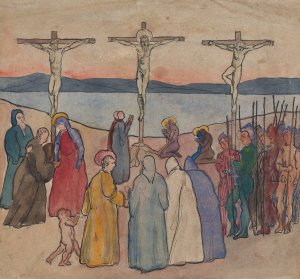 Korsfaestelsen II by J.A. Jerichau Oil Painting