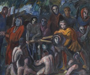 The Road to Golgatha by J.A. Jerichau Oil Painting