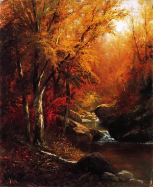 Mountain Stream by J. Antonio Hekking Oil Painting