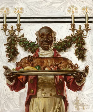 Christmas Dinner by J.C. Leyendecker Oil Painting