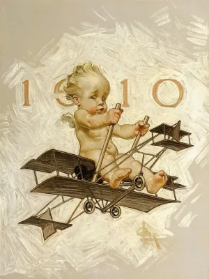 New Years 1910 by J.C. Leyendecker Oil Painting