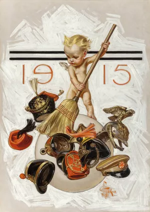 New Year's Baby by J.C. Leyendecker Oil Painting