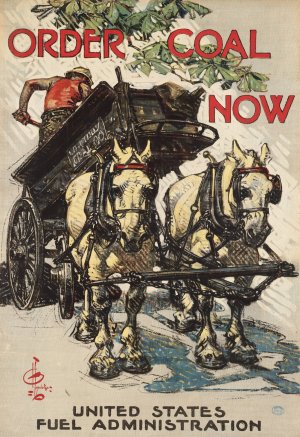 Order coal now by J.C. Leyendecker Oil Painting