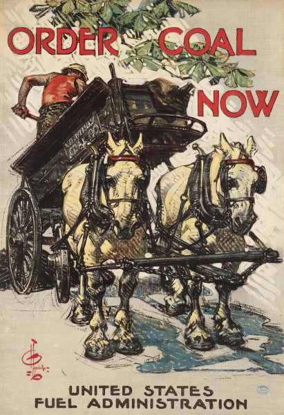 Order coal now  by J.C. Leyendecker - Hand-Painted Oil Painting Reproduction