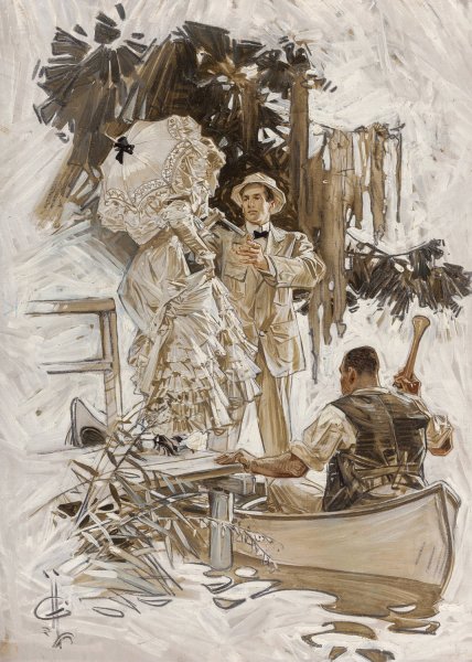 The Voice in the Rice  by J.C. Leyendecker - Hand-Painted Oil Painting Reproduction