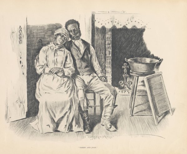 Darby and Joan by J. Campbel Phillips - Hand-Painted Oil Painting Reproduction