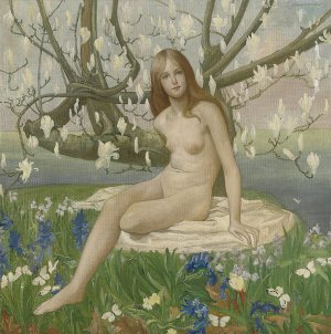 Flora by J. Franklin Kershaw Oil Painting