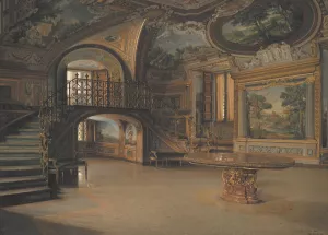 En sal i Palazzo Borghese by J.Th. Hansen Oil Painting