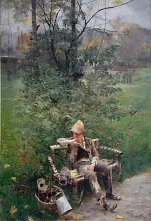A Painter's Apprentice by Jacek Malczewski Oil Painting
