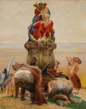 Adoration of Madonna by Jacek Malczewski Oil Painting
