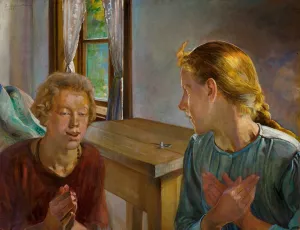 Annunciation by Jacek Malczewski Oil Painting