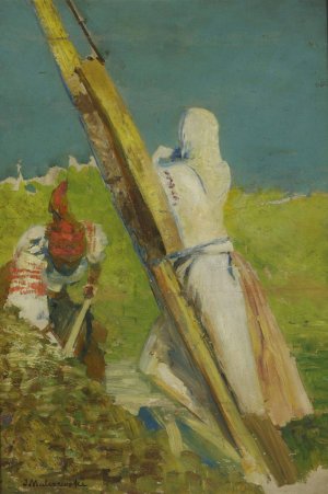 At the shadoof by Jacek Malczewski Oil Painting