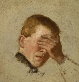 Boy covering his eyes by Jacek Malczewski Oil Painting