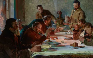 Christmas Eve in Siberia Oil painting by Jacek Malczewski
