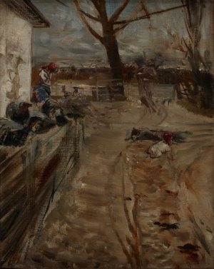 Country Farm by Jacek Malczewski Oil Painting