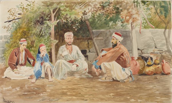 Genre scene from Asia Minor  by Jacek Malczewski - Hand-Painted Oil Painting Reproduction