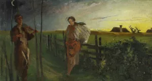 Idyll by Jacek Malczewski Oil Painting
