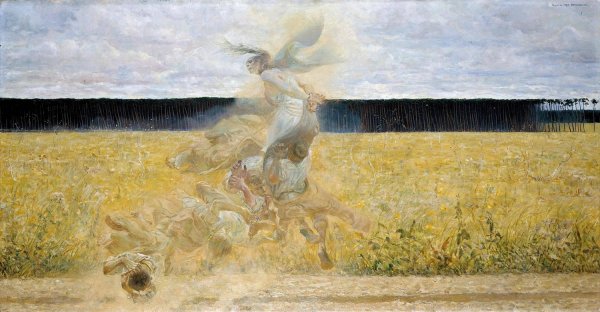 In the Dust Storm  by Jacek Malczewski - Hand-Painted Oil Painting Reproduction