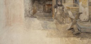 Interior with artist's sister, sketch by Jacek Malczewski Oil Painting