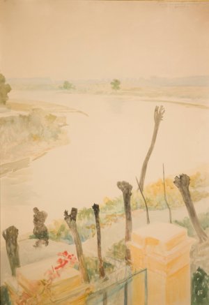 Landscape from the Vistula Oil painting by Jacek Malczewski