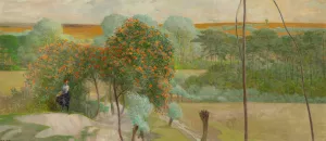 Landscape with rowanberry by Jacek Malczewski Oil Painting