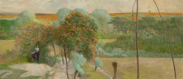 Main Product Photo of Landscape with rowanberry  Painting by Jacek Malczewski