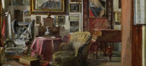 Living-room interior in Luslawice by Jacek Malczewski Oil Painting