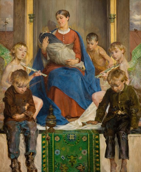 Main Product Photo of Madonna and Children  Painting by Jacek Malczewski