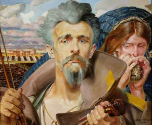 Music - central section of the triptych by Jacek Malczewski Oil Painting