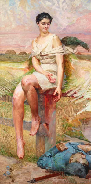 Nike of the Legions by Jacek Malczewski Oil Painting