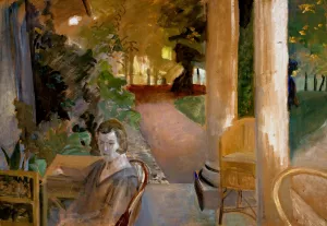 On the veranda by Jacek Malczewski Oil Painting