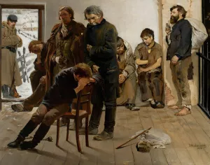 On the way to exile Oil painting by Jacek Malczewski