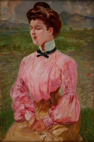 Portrait of a Young Lady Oil painting by Jacek Malczewski