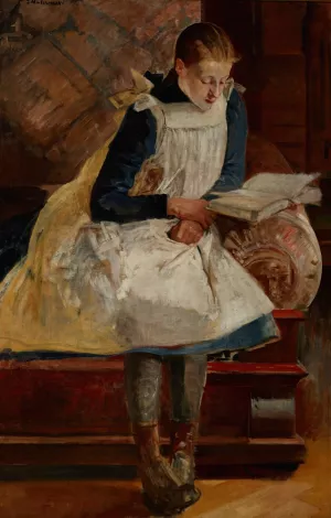 Portrait of Artist's Daughter Julia by Jacek Malczewski Oil Painting