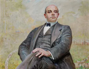 Portrait of Edward Maurizio by Jacek Malczewski Oil Painting