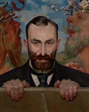 Portrait of Feliks Jasienski by Jacek Malczewski Oil Painting