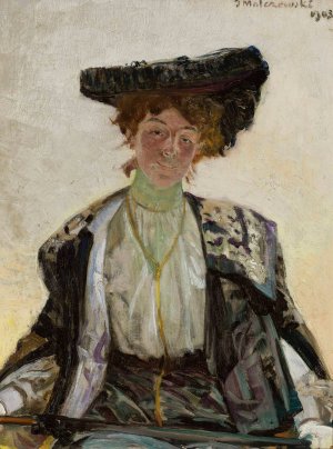 Portrait of Helena Sulima, actress by Jacek Malczewski Oil Painting
