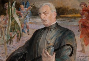 Portrait of the Reverend Jan Jasiak by Jacek Malczewski Oil Painting