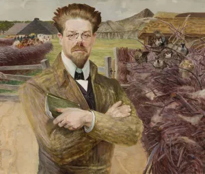 Portrait of Wladyslaw Reymont by Jacek Malczewski Oil Painting