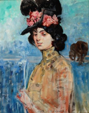 Portrait of Zofia Atteslander Oil painting by Jacek Malczewski
