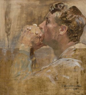 Praying man by Jacek Malczewski Oil Painting